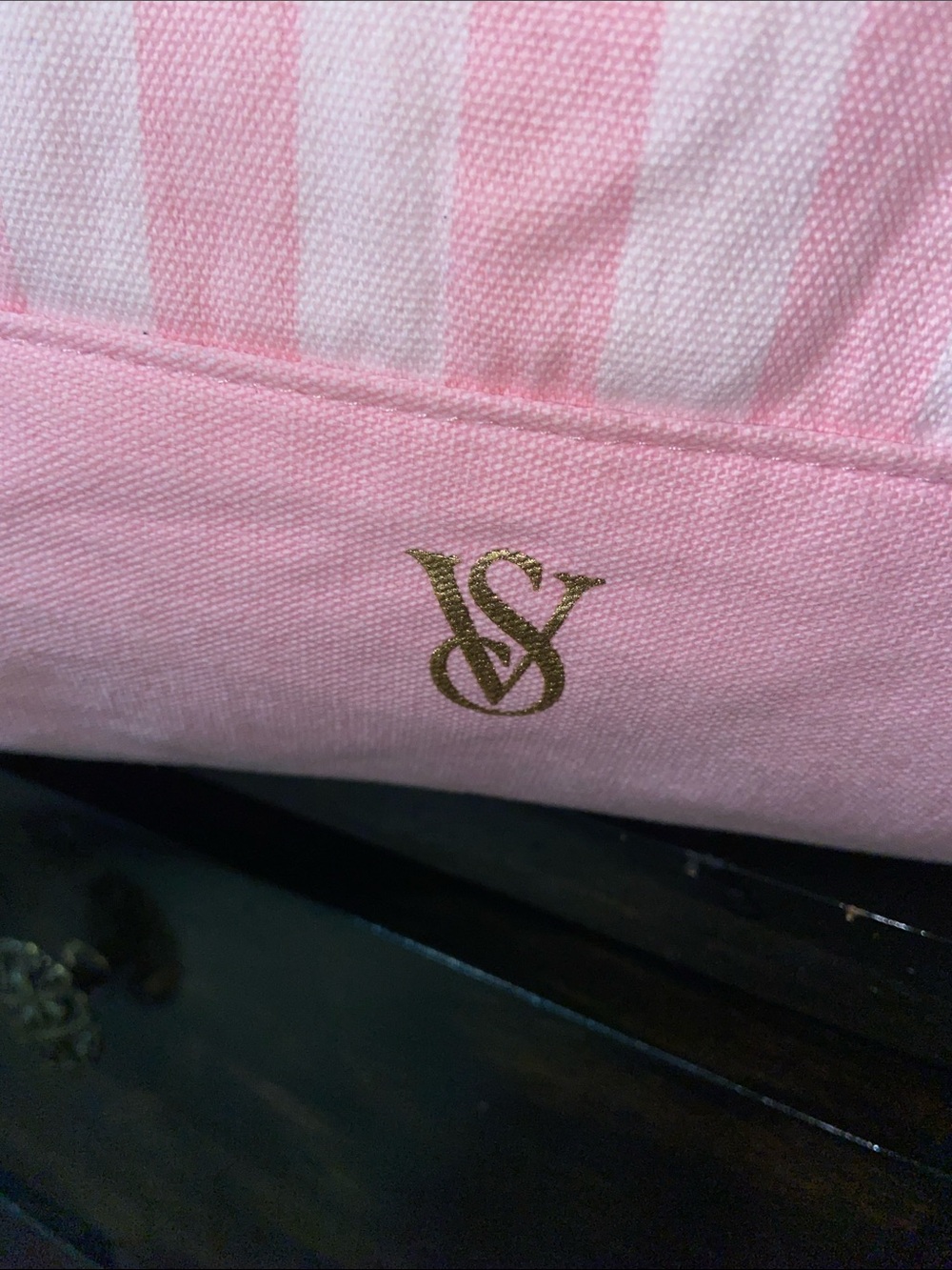 Victoria's Secret Pink Striped Canvas Tote - Picture 2 of 9